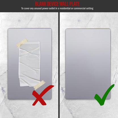 ENERLITES Screwless Blank Wall Plate, Child Safe Blank Device Outlet Cover, Standard Size, 1-Gang 4.68" x 2.93", Polycarbonate Thermoplastic, UL Listed, SI8801-SV, Silver