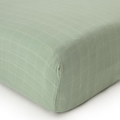 Organic Muslin Fitted Crib Sheet - Organic Crib Sheet for Standard Crib and Toddler Mattresses