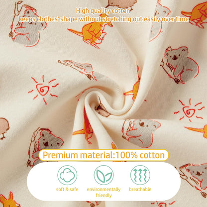 Baby Boys Girls Cotton Footies Multi Pack Long Sleeve Baby Footed One-Piece Jumpsuit Multi Pack