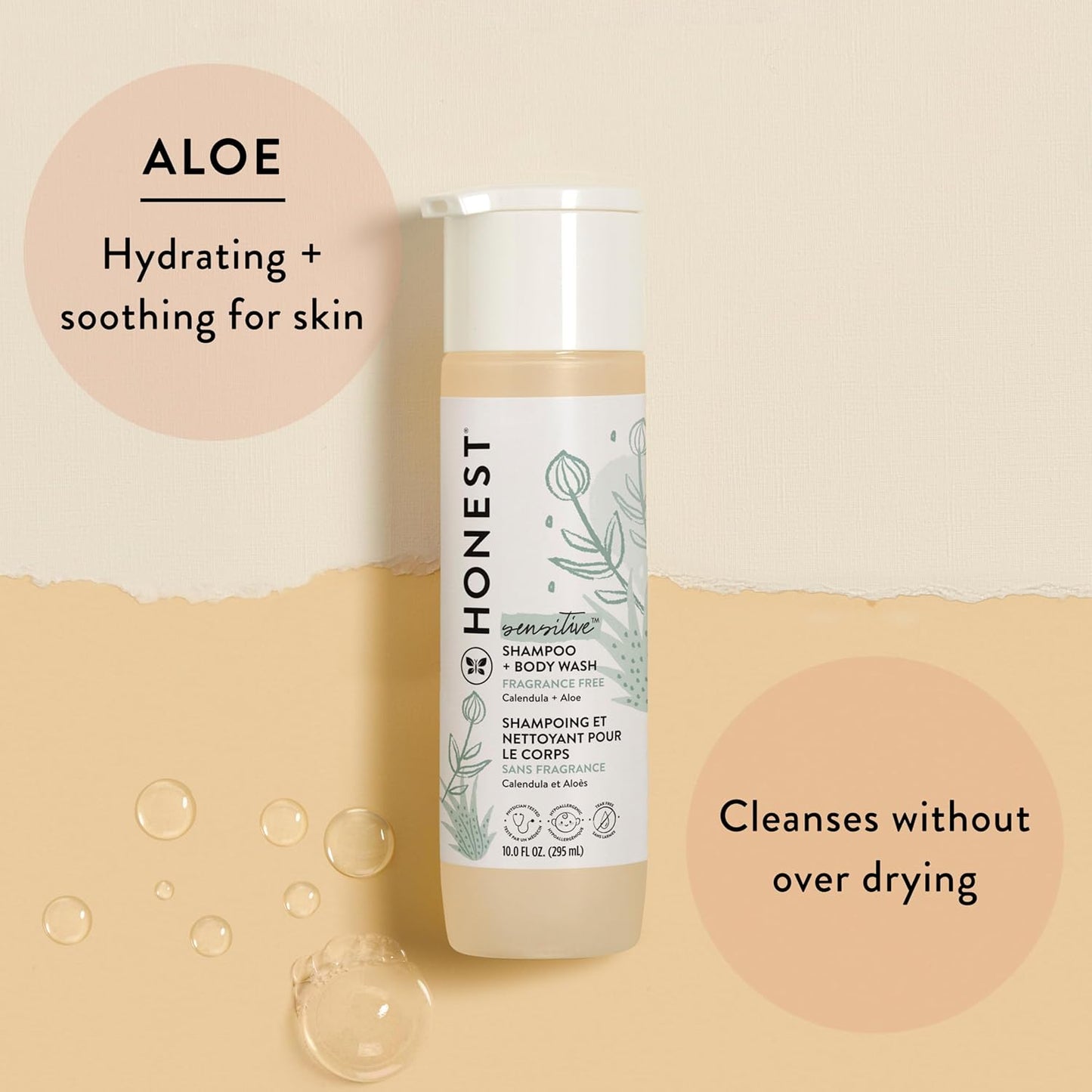 The Honest Company 2-in-1 Cleansing Shampoo + Body Wash for Sensitive Skin | Gentle for Baby |