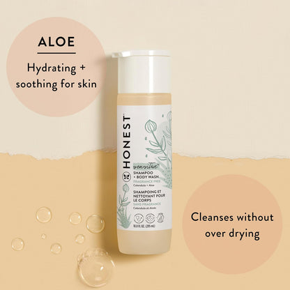 The Honest Company 2-in-1 Cleansing Shampoo + Body Wash for Sensitive Skin | Gentle for Baby |