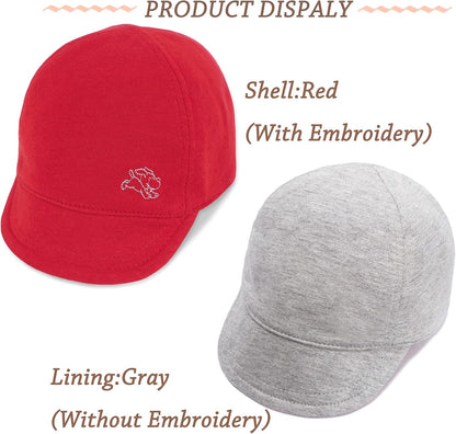 Keepersheep Baby Reversible Baseball Cap Infant Sun Hat, Cotton Knit Soft Brim for Infant Toddler, Summer Outdoor Unisex