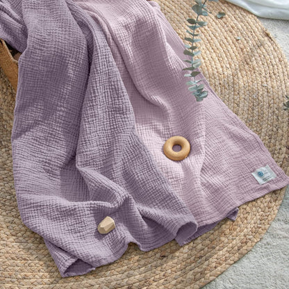 Lulu moon Muslin Swaddle Blanket Baby Receiving Blankets Neutral, 2 Pack, Purple