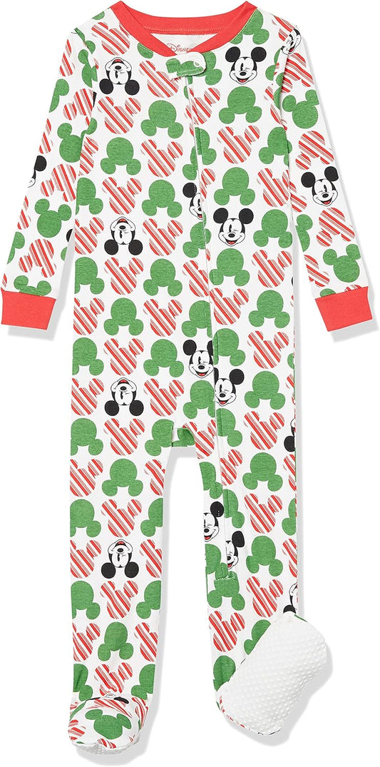 Amazon Essentials Disney | Marvel | Star Wars Unisex Babies' and Toddlers' Snug-Fit Cotton Footed Pajamas, Multipacks