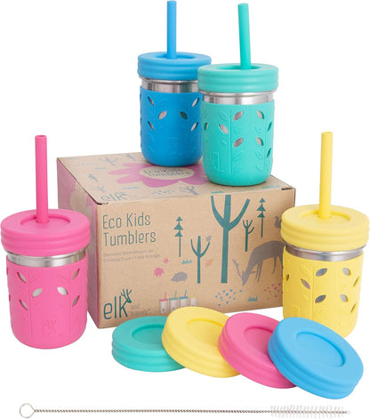 Elk and Friends 10oz Stainless Steel Kids + Toddler Drinking Cups | The Original Mason Jars with