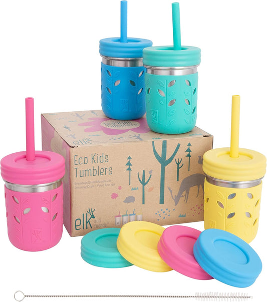Elk and Friends 10oz Stainless Steel Kids + Toddler Drinking Cups | The Original Mason Jars with
