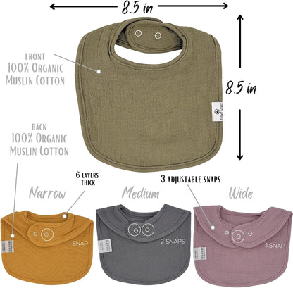 DiaperSquad's Baby Bibs for Drooling and Teething, Bibs for Boys, Baby Girl - Solid Cotton Baby Drool Bibs