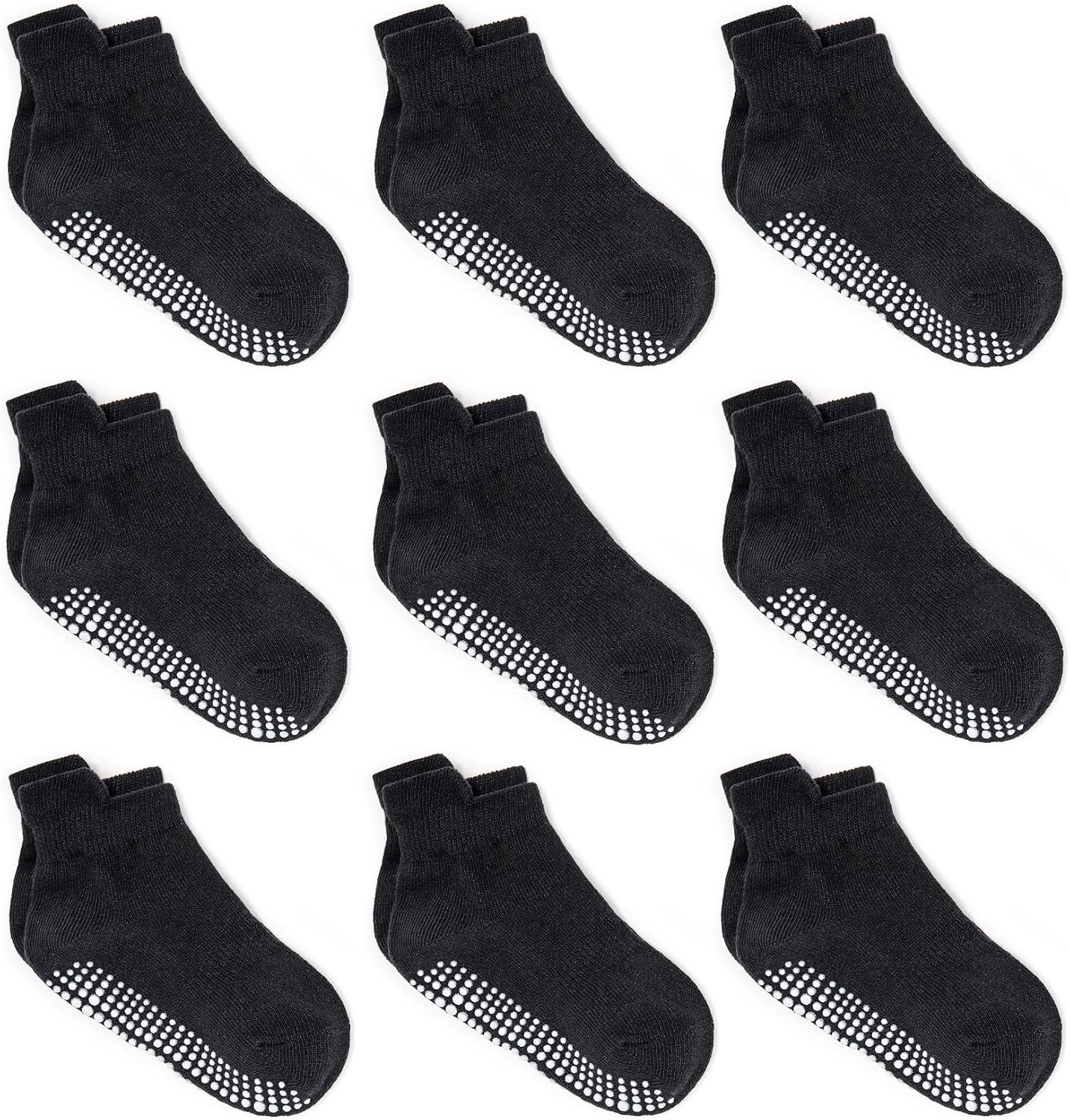 Zaples Baby Non Slip Grip Ankle Socks with Non Skid Soles for Infants Toddlers Kids Boys Girls