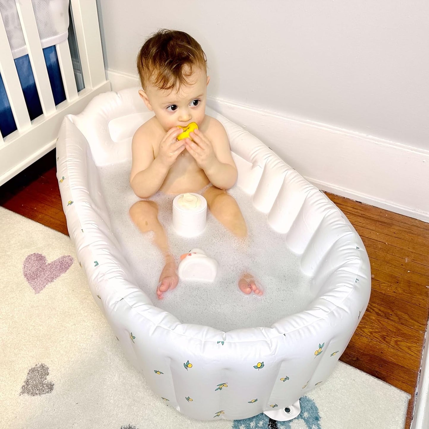 Mink Inflatable Baby Bathtub with Built-in Air Pump, Newborn to Toddler Bath Tub,Portable Travel