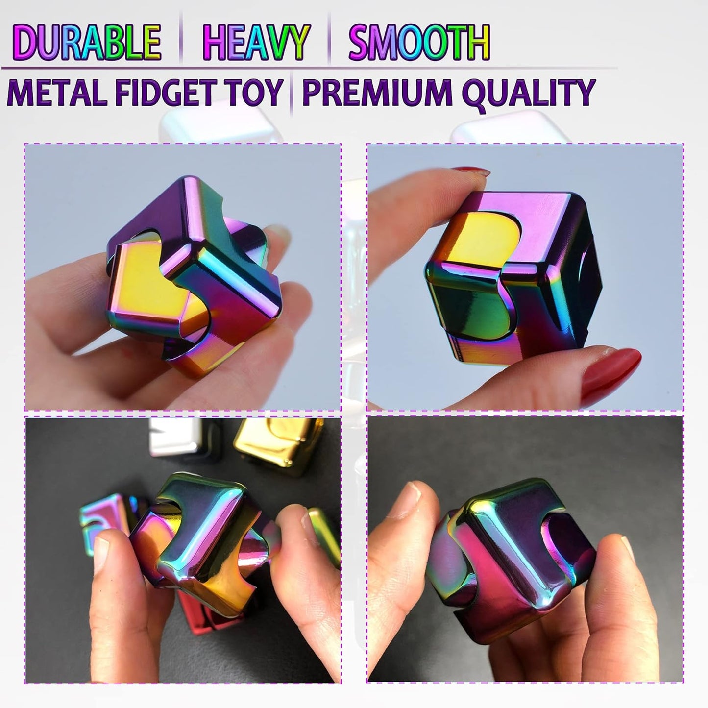 Fidget Spinner Toys Cube Adults, Easter Basket Stuffers for Teens Metal EDC Cool Desk Gadgets Office Toys Small Anxiety Figette Sensory Toy, ADHD Tool Fingears Figet Stress Valentine Gift for Boys