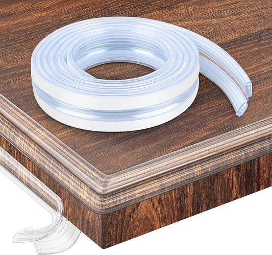 Baby Proofing,16.4ft(5M) Silicone Soft Corner Protectors with Pre-Taped Strong Adhesive, Edge Protectors for Sharp Corners of Cabinets, Tables