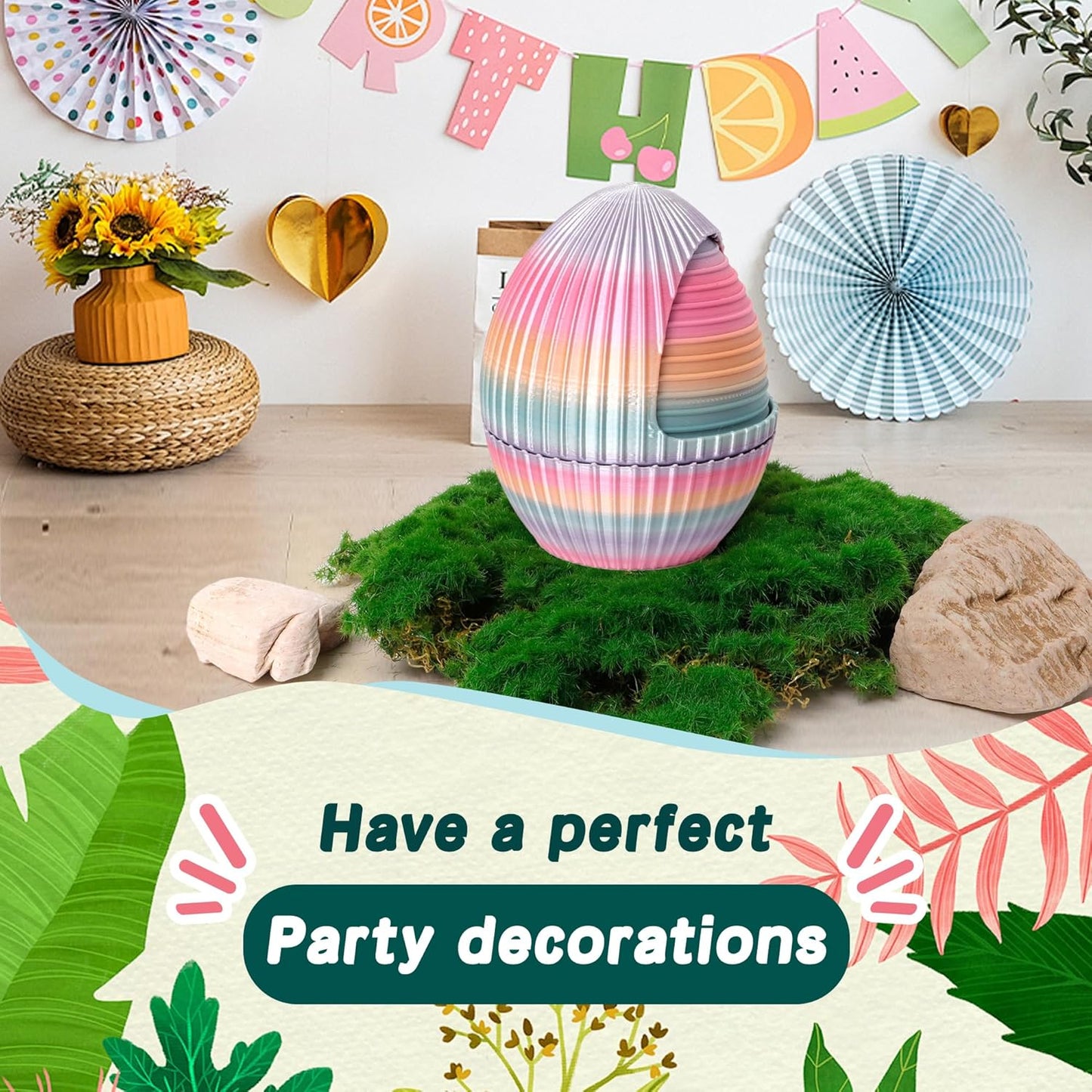 3D Printed Snake Egg - Gear Egg with Snake Inside, 24inch Flexible Snake, Cute Rotary Egg, 3D Printed Gift Toys, Figure Decoration, ADHD (Candy Color Rainbow)