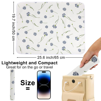 Baby Diaper Changing Pad, 19.7"x25.6" Waterproof Changing Pad Liners with 100% Muslin Cotton Front Top and Leather Back, Soft and Absorbent Portable Changing Mat for Travel, Changing Station