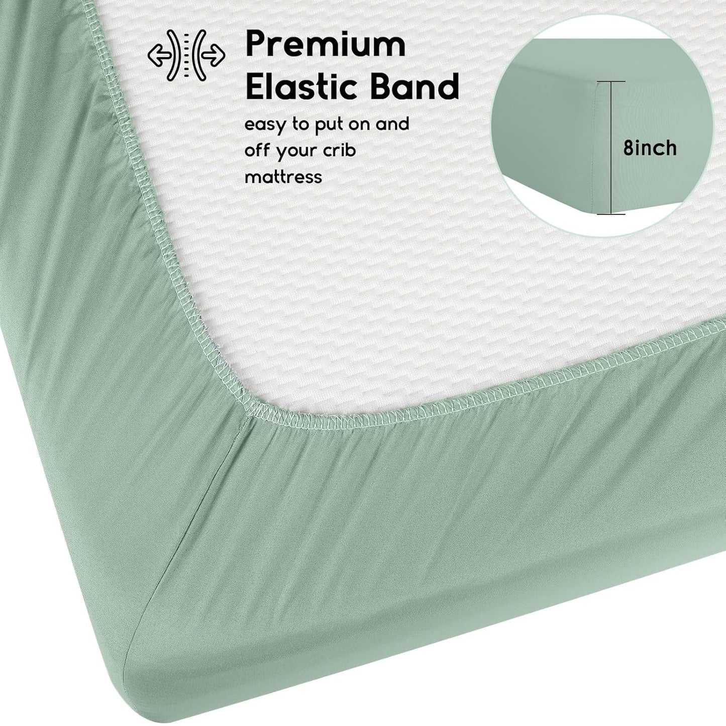 Yoofoss Baby Crib Sheets for Boys Girls, Fitted Crib Sheet 2 Pack for Standard Crib and Toddler