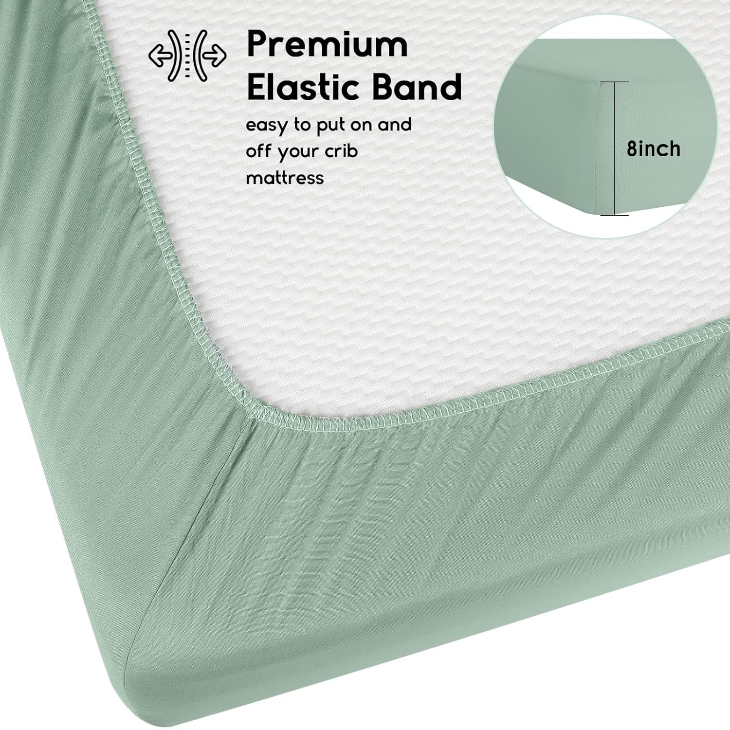 Yoofoss Baby Crib Sheets for Boys Girls, Fitted Crib Sheet 2 Pack for Standard Crib and Toddler