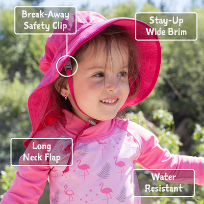 JAN & JUL Summer Adventure Wide Brim 50+ UPF Quick-Dry Sun-Hats for Kids