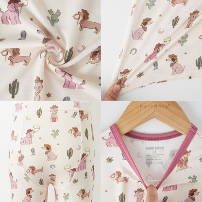 pureborn Baby Toddler Kids Viscose from Bamboo Pajamas Set Pjs 2pcs 18M-8Y