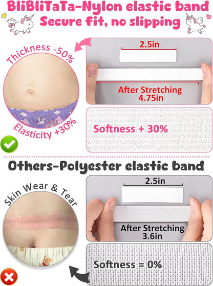 Girls' Underwear,Soft Cotton Tagless Panties for Toddlers' & Little Kids Comfort,Breathable Briefs,8-Pack