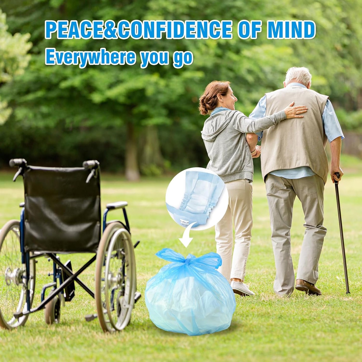 Large Adult Diaper Disposal Bags (18?™’x23?™â€?, 288 pcs Value Pack, Scented, Elderly Waste Diaper Disposable Bags, Baby Dirty Diapers Poop Trash Bags, Sanitary Product Disposal,Colorful