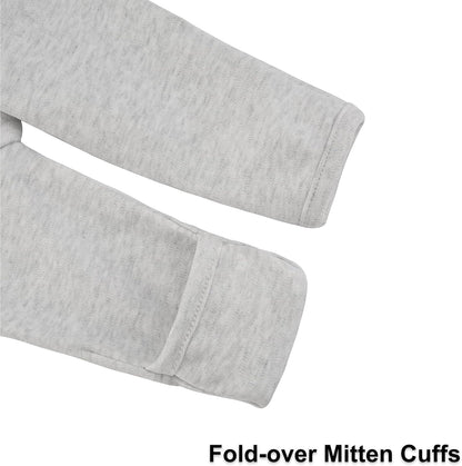 Aablexema Baby Footed Pajamas with Mitten Cuffs Zipper 4-Pack Infant Newborn Cotton Long Sleeve Outfit