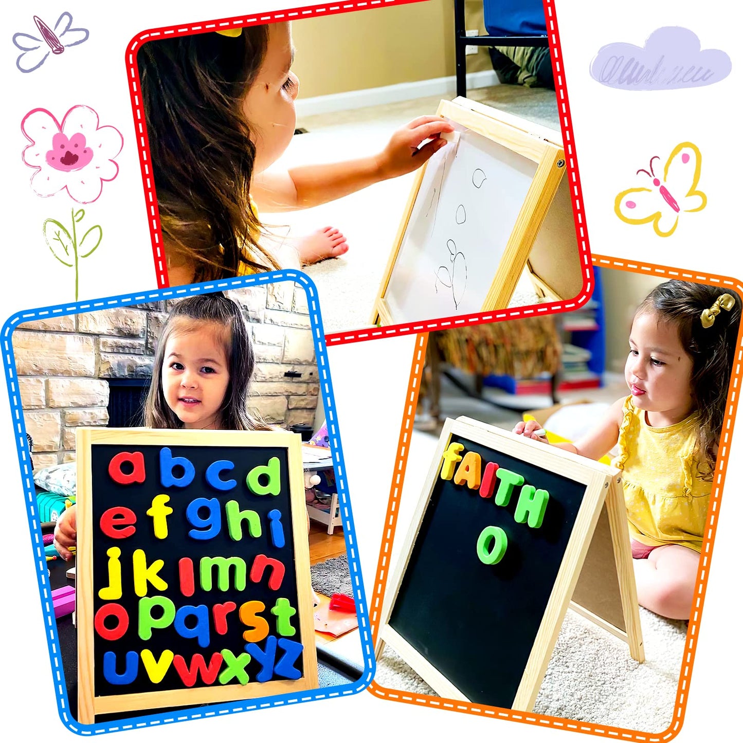 INNOCHEER Magnetic Letters and Numbers for Toddlers, Magnetic Board for Kids, ABC Alphabet Magnets
