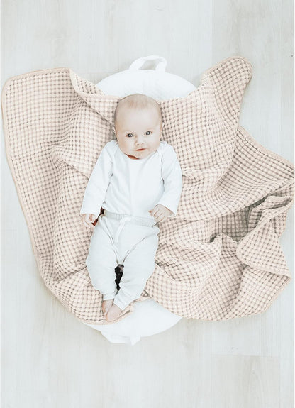 Konssy Waffle Baby Blanket - Soft & Cozy Nursery Swaddle Blanket, Lightweight Toddler Throw for