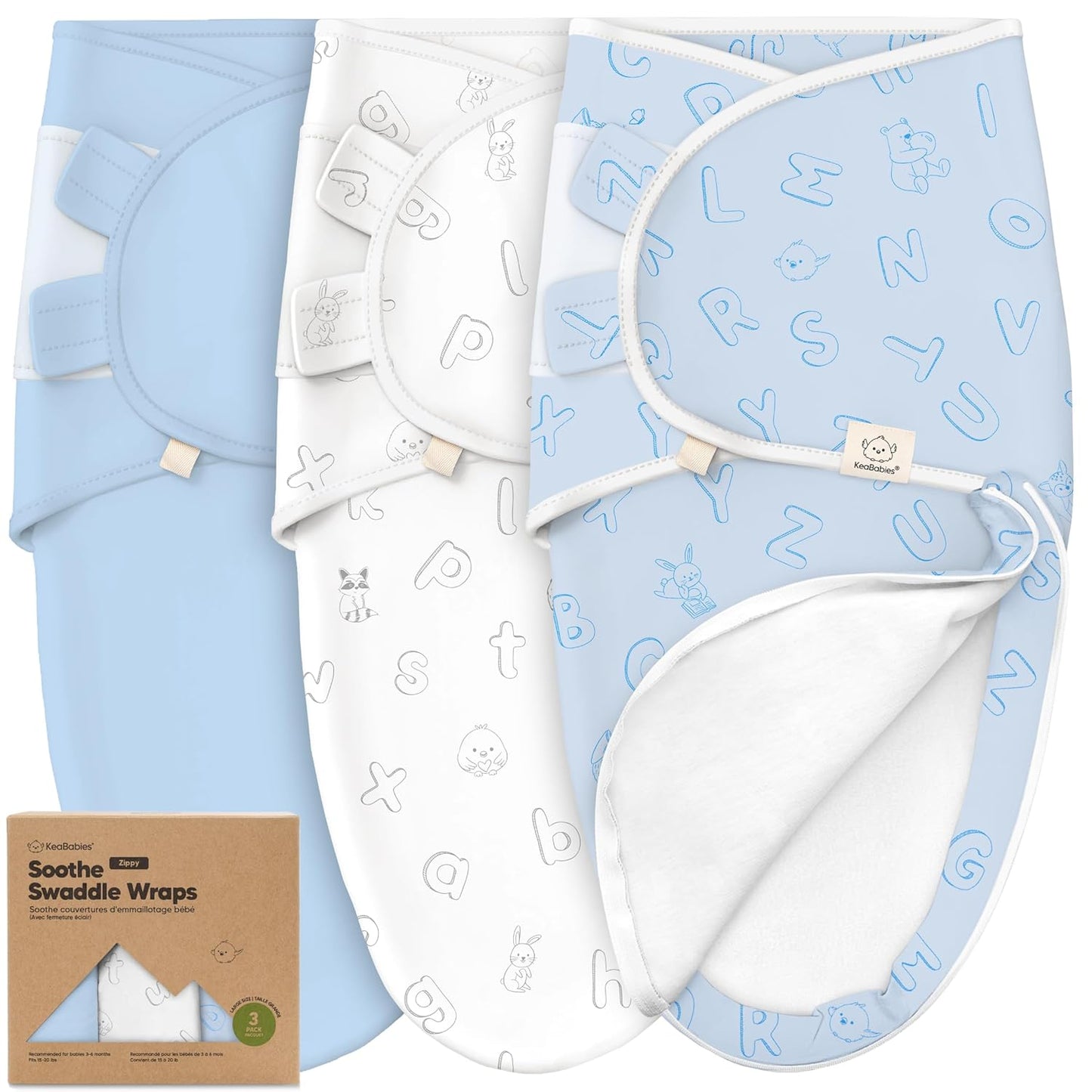 Baby Swaddle Sleep Sacks with Zipper - 3-Pack Swaddles for Newborns 0-3 Months, Infant, Baby Girls