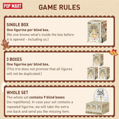 POP MART Sweet Bean Frozen Time Dessert Blind Box Figures, Random Design Mystery Toys for Modern Home Decor, Collectible Toy Set for Desk Accessories, 3PC