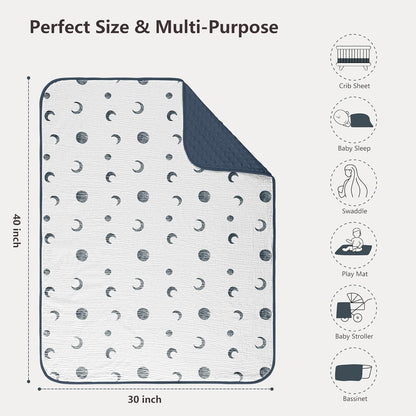 Susurration Baby Blanket for Unisex Boys Girls, Soft Nursery Minky Blanket with Muslin Cotton Front