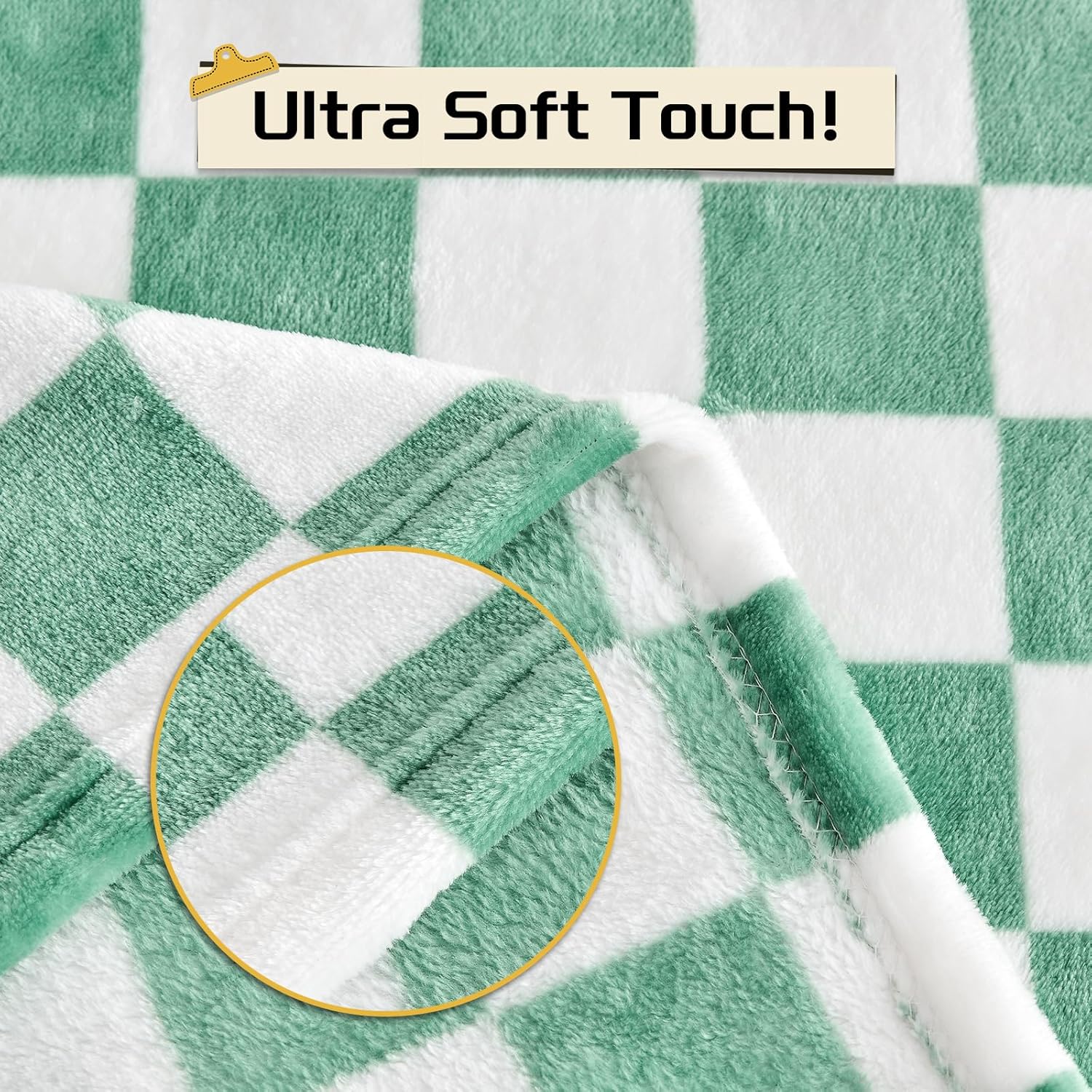 Yurhap Checkered Baby Blanket Fleece Baby Blankets for Boys, Ultra Soft Cozy Fluffy Infant Toddler