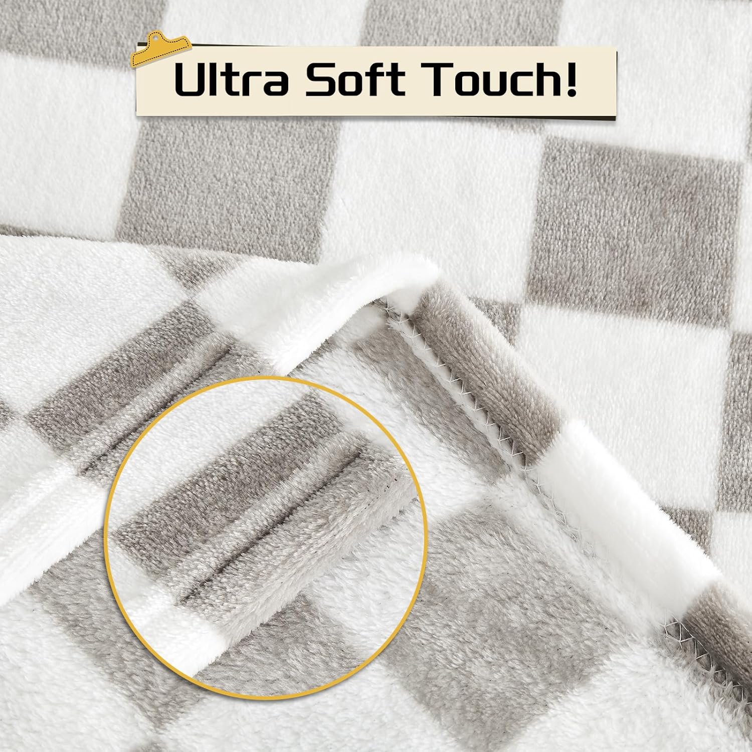 Yurhap Checkered Baby Blanket Fleece Baby Blankets Neutral for Boys Girls, Super Soft Warm