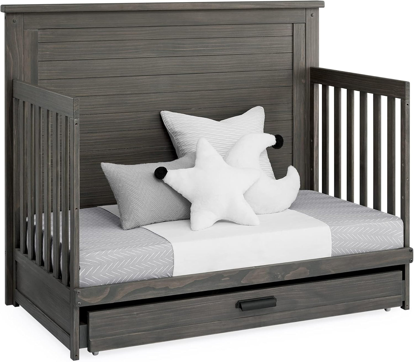 Delta Children Simmons Kids Caden 6-in-1 Convertible Crib with Trundle Drawer, Greenguard Gold