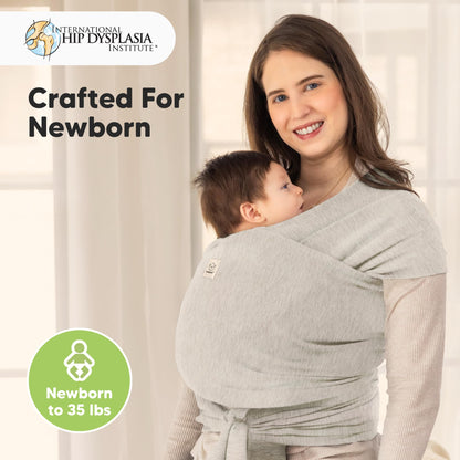 KeaBabies Baby Wrap Carrier, All in 1 Original Baby Carrier (Stone Gray)