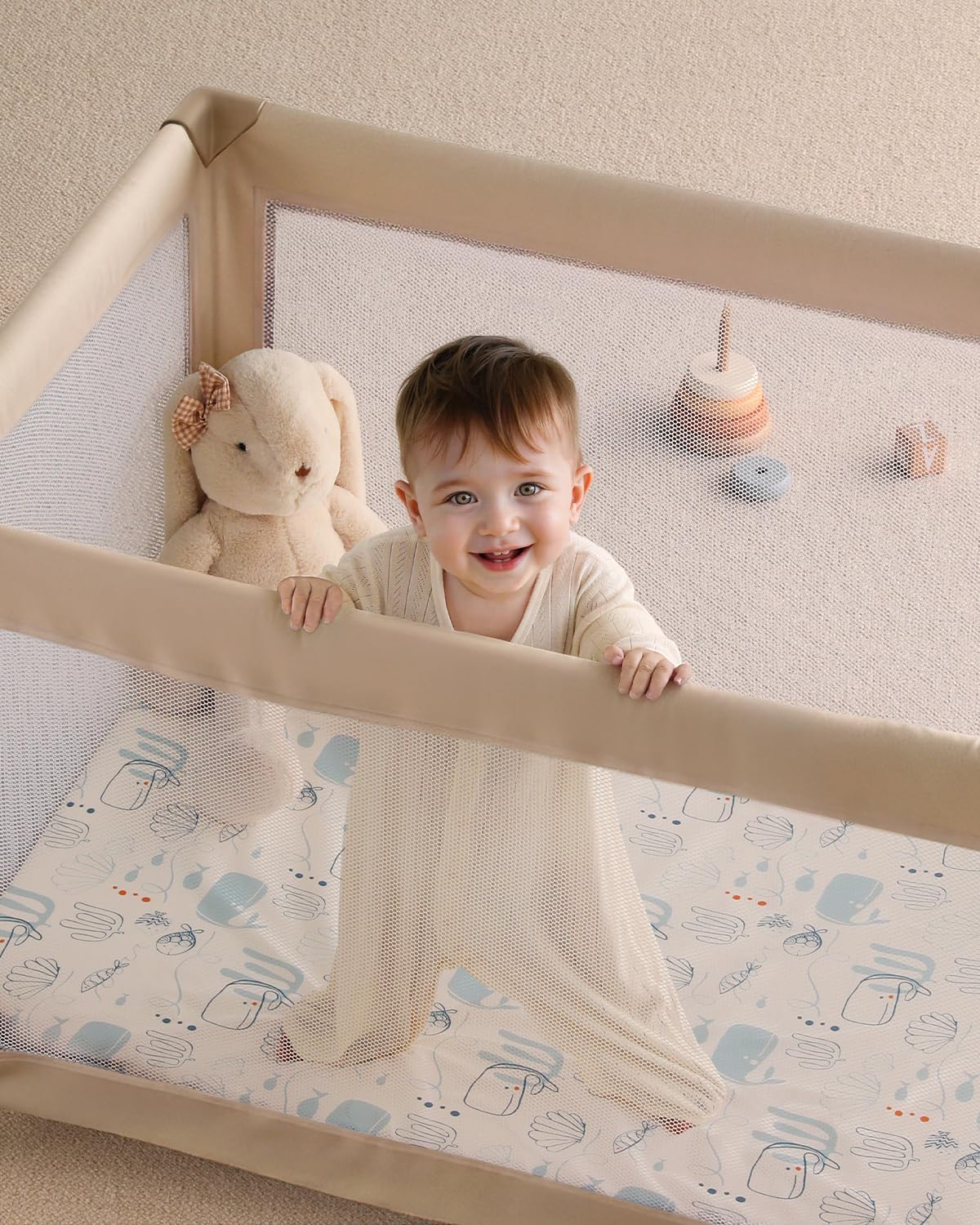 Yoofoss Baby Pack and Play Sheets 2 Pack for Boys and Girls - 38x26 Mini Crib Sheets Fitted Neutral