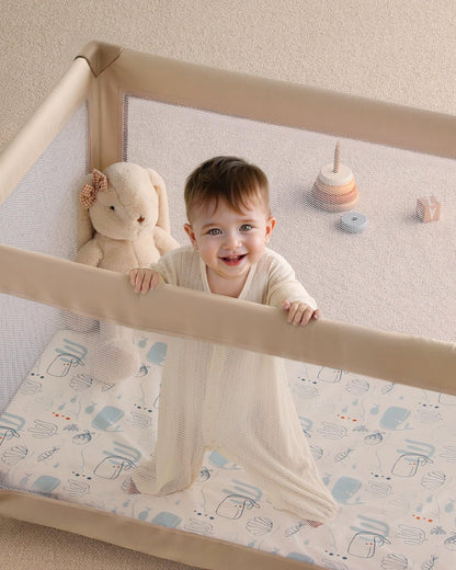 Yoofoss Baby Pack and Play Sheets 2 Pack for Boys and Girls - 38x26 Mini Crib Sheets Fitted Neutral