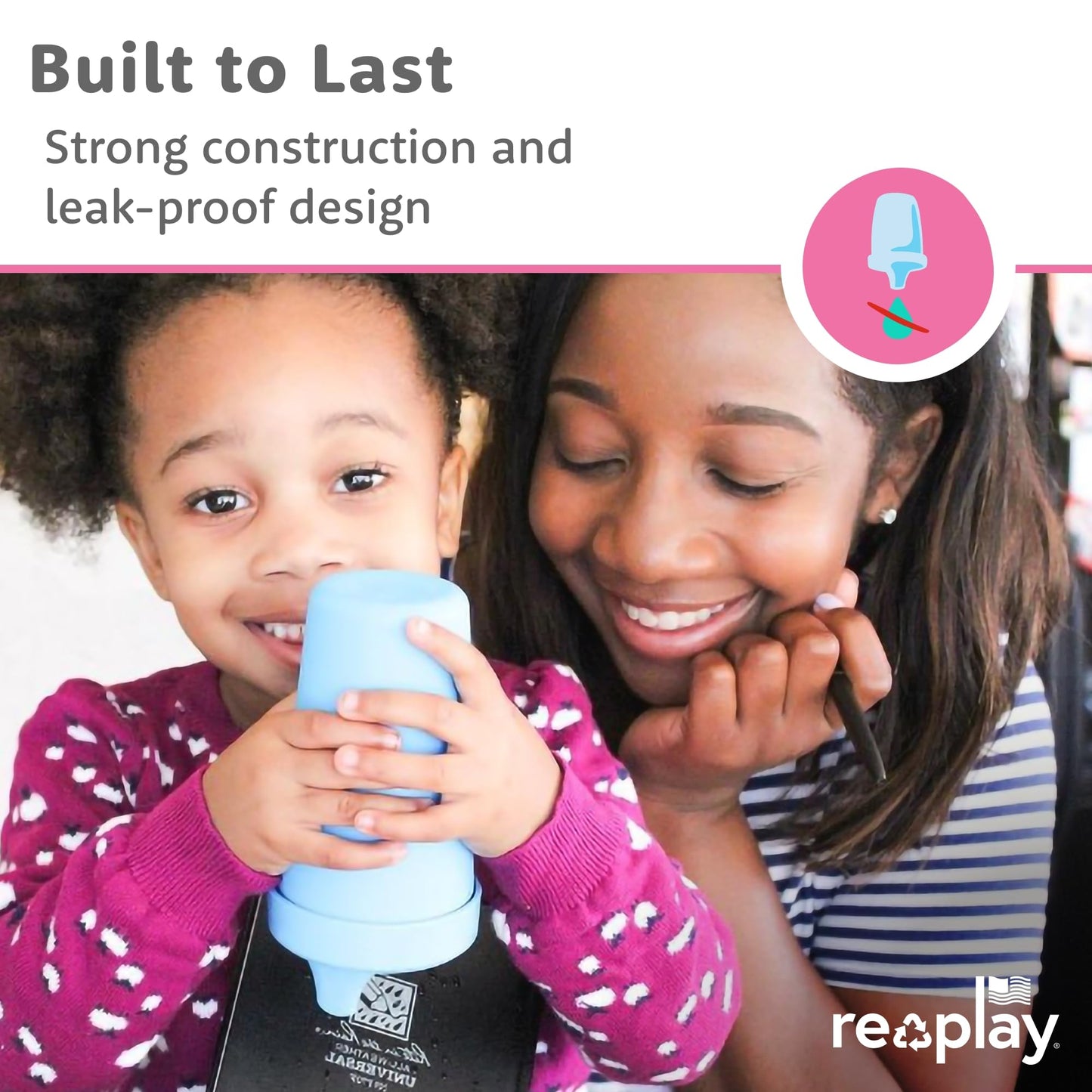 Re-Play Spill-Proof Sippy Cups for Toddlers - Kids Reusable 10 Oz Set of 4, Dishwasher & Microwave