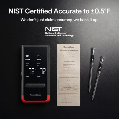 Smart Bluetooth Wireless Meat Thermometer: Standalone Base, WiFi Unlimited Range, 6 Sensors with