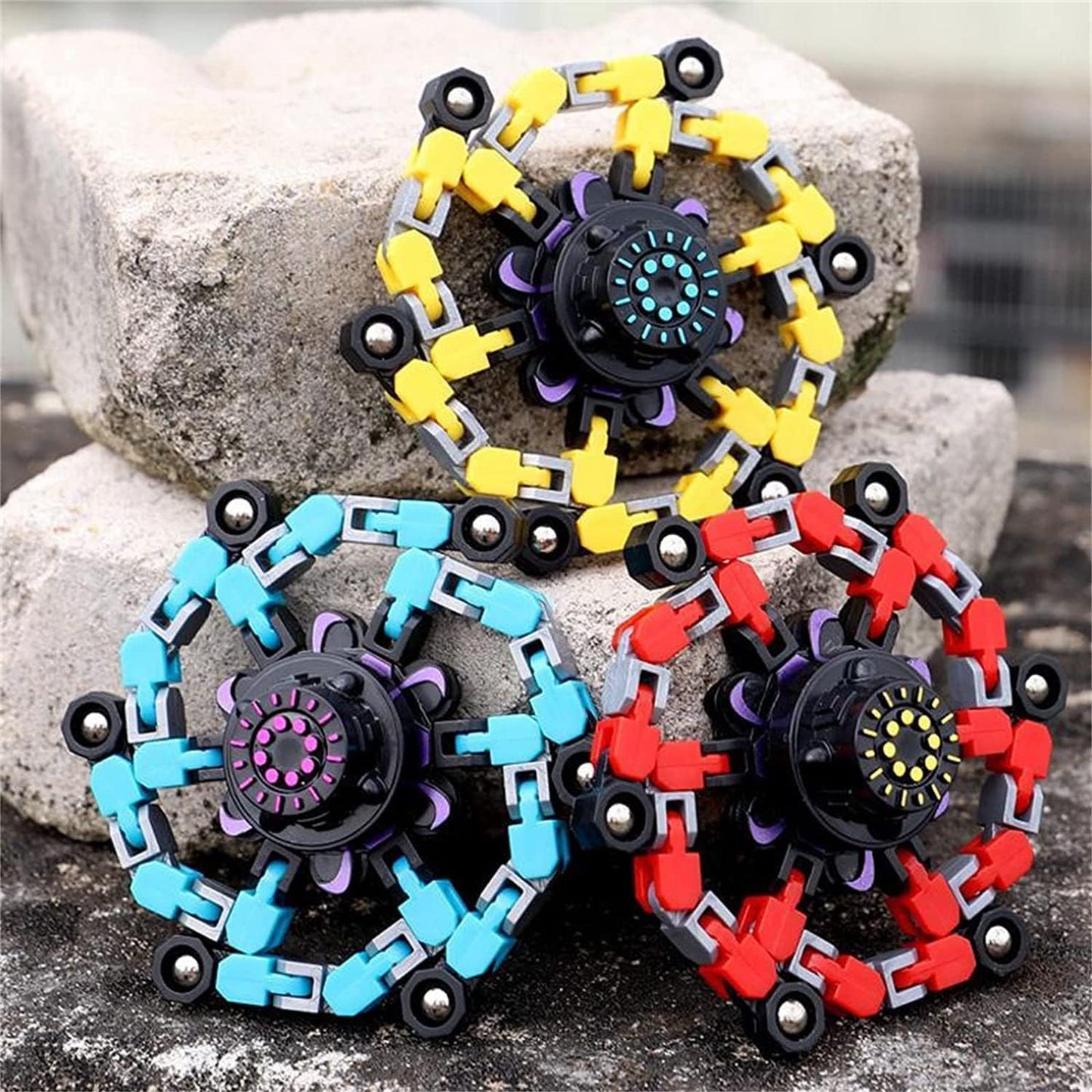 32 Packs Transformable Fingertip Chain Robot Toy DIY Deformation Robot Deformed Mechanical Toy for Kids Adults