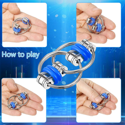 8Pcs Fidget Cube Toys Pack - Flippy Chain Fidget Spinner Galaxy Fidget Cube Slient Sensory Fidget Toys Set for Office Desk Adult Fidgets for Anxiety and Stress Cool Toys Christmas Toys