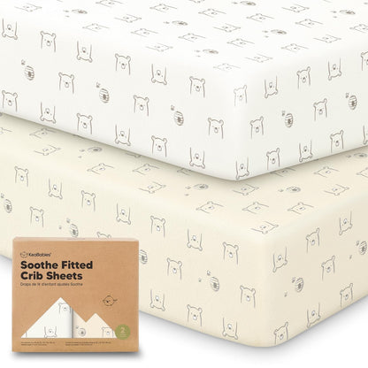KeaBabies 2-Pack Organic Crib Sheets for Boys, Girls - 52x28 Fitted Crib Mattress Sheet Neutral