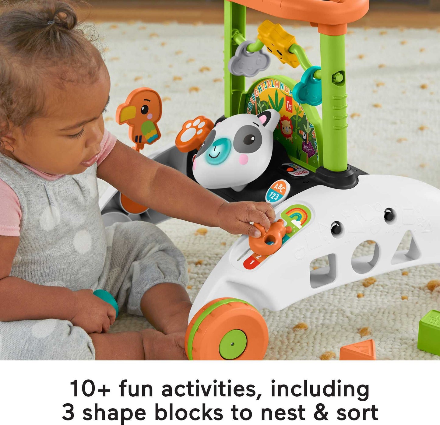 Fisher-Price 2-Sided Steady Speed Panda Walker Musical Push Toy