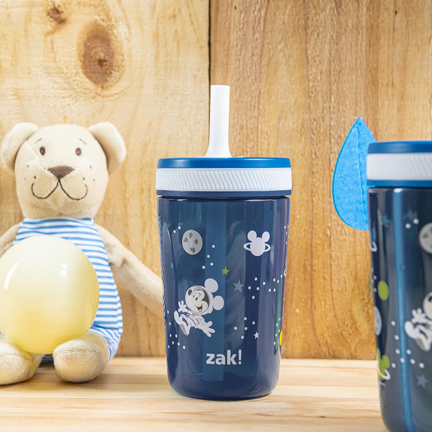 Zak Designs Disney Mickey Mouse Kelso Tumbler Set, Leak-Proof Screw-On Lid with Straw, Bundle for