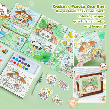Paint with Water Coloring Books for Kids Ages 3-5, 4-8 – Cute Coloring Book for Teens,Arts and Crafts for Kids Ages 3 4 5 6 7 8+, Birthday Gift Toys for Girls Boys,Travel Toys-Panda