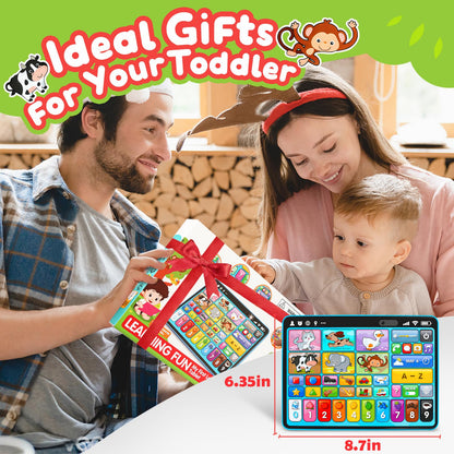 Peacurh Trilingual Learning Toy Tablet with Music & Sound, Montessori Speech Musical Therapy Toys