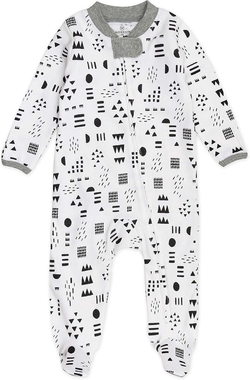 HonestBaby Baby Sleep N' Play One-Piece Zip-Front Footed Organic Cotton Pajama Sleeper