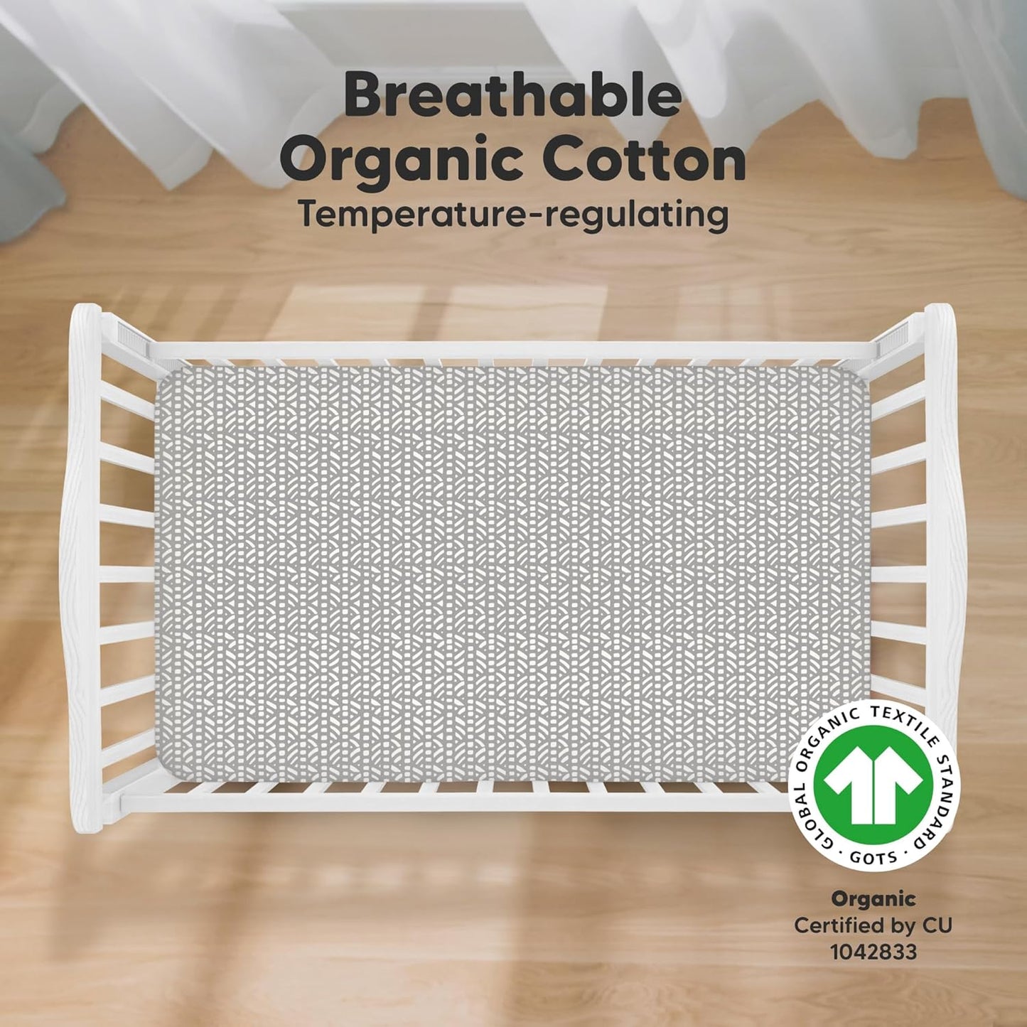 KeaBabies 2-Pack Organic Crib Sheets for Boys, Girls - 52x28 Fitted Crib Mattress Sheet Neutral