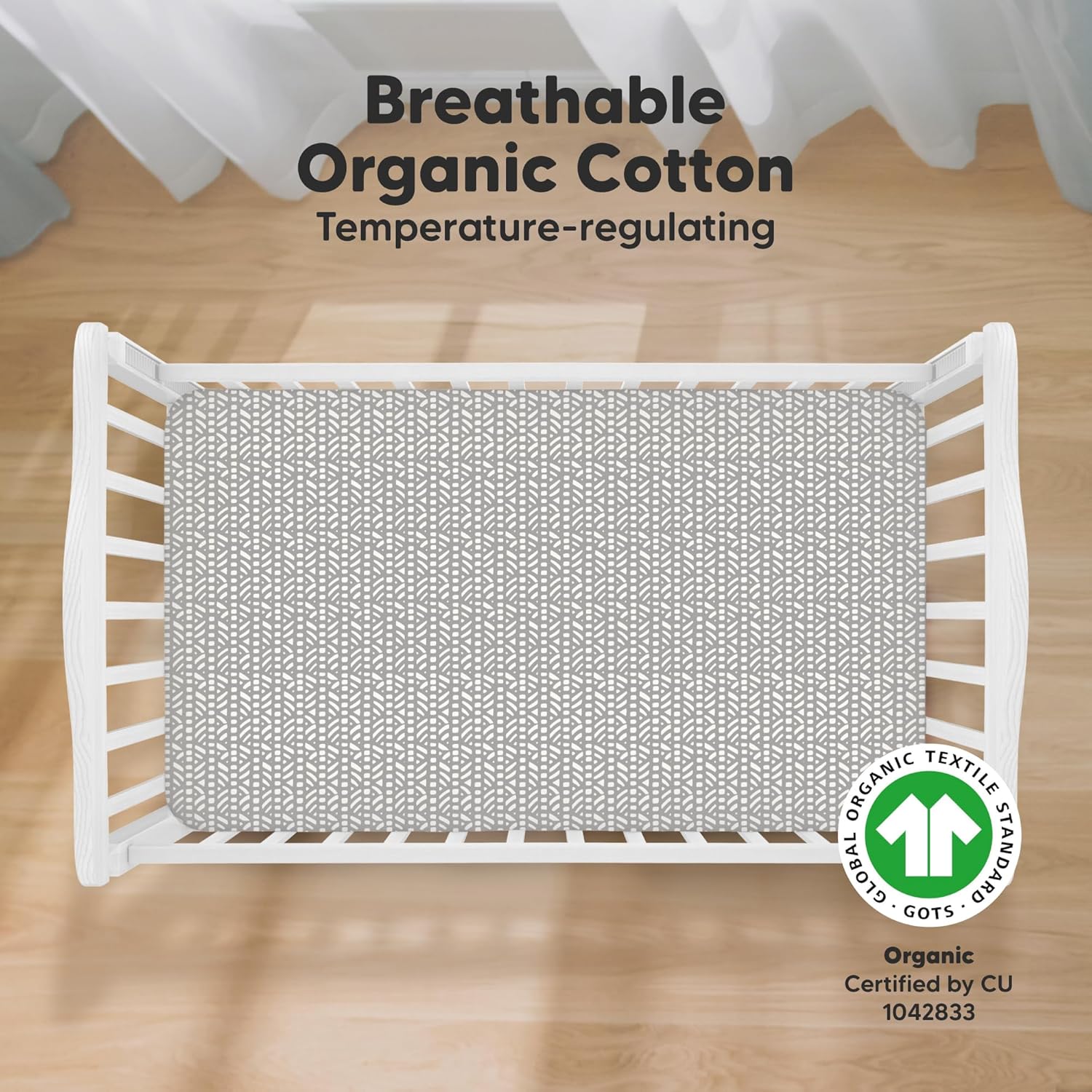 KeaBabies 2-Pack Organic Crib Sheets for Boys, Girls - 52x28 Fitted Crib Mattress Sheet Neutral
