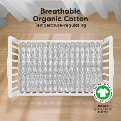 KeaBabies 2-Pack Organic Crib Sheets for Boys, Girls - 52x28 Fitted Crib Mattress Sheet Neutral
