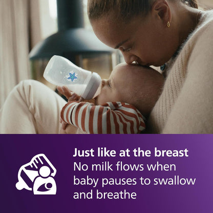 Philips Avent Natural Baby Bottles with Natural Response Nipples (Medium Flow, Flow 3), with