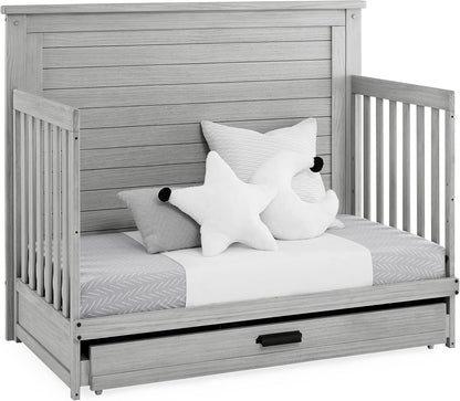 Delta Children Simmons Kids Caden 6-in-1 Convertible Crib with Trundle Drawer, Greenguard Gold